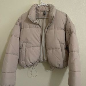 Women's Beige Puffer Jacket